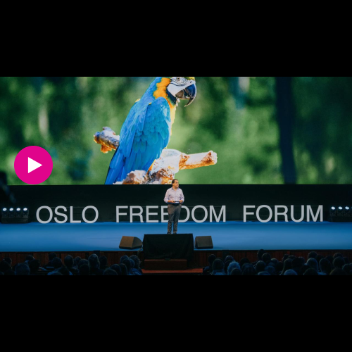Pedro Urruchurtu speaks at the 2025 Oslo Freedom Forum
