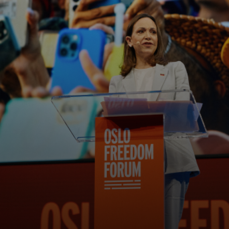Machado uses Oslo stage to press for new elections